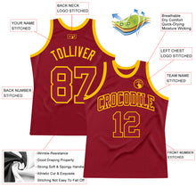 Laden Sie das Bild in den Galerie-Viewer, Custom Maroon Maroon-Gold Authentic Throwback Basketball Jersey