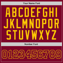 Laden Sie das Bild in den Galerie-Viewer, Custom Maroon Maroon-Gold Authentic Throwback Basketball Jersey