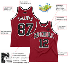 Laden Sie das Bild in den Galerie-Viewer, Custom Maroon Black-White Authentic Throwback Basketball Jersey