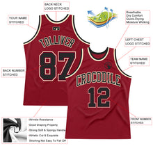 Laden Sie das Bild in den Galerie-Viewer, Custom Maroon Black-Cream Authentic Throwback Basketball Jersey