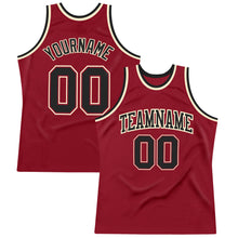 Laden Sie das Bild in den Galerie-Viewer, Custom Maroon Black-Cream Authentic Throwback Basketball Jersey