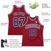 Laden Sie das Bild in den Galerie-Viewer, Custom Maroon Navy-White Authentic Throwback Basketball Jersey