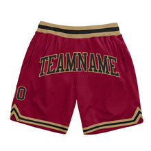 Load image into Gallery viewer, Custom Maroon Black-Old Gold Authentic Throwback Basketball Shorts