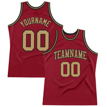 Загрузить изображение в средство просмотра галереи, Custom Maroon Old Gold-Black Authentic Throwback Basketball Jersey