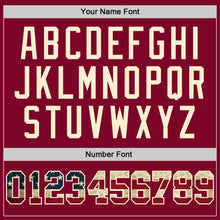 Загрузить изображение в средство просмотра галереи, Custom Maroon Vintage USA Flag-Cream Authentic Throwback Basketball Jersey