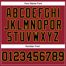 Загрузить изображение в средство просмотра галереи, Custom Maroon White Pinstripe Black-Gold Authentic Basketball Jersey