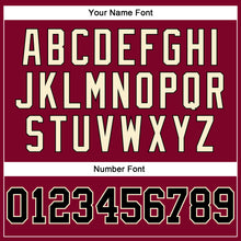 Загрузить изображение в средство просмотра галереи, Custom Maroon Black-Cream Authentic Throwback Basketball Jersey