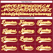 Load image into Gallery viewer, Custom Maroon White-Gold Hockey Lace Neck Jersey