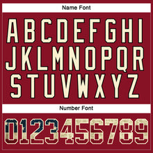 Load image into Gallery viewer, Custom Maroon Vintage USA Flag Cream-Black Hockey Lace Neck Jersey