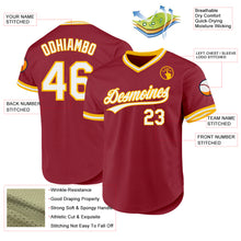 Charger l'image dans la galerie, Custom Maroon White-Gold Authentic Throwback Baseball Jersey