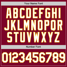 Charger l'image dans la galerie, Custom Maroon White-Gold Authentic Throwback Baseball Jersey