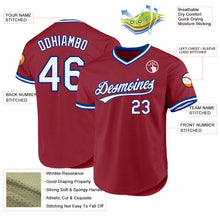 Charger l'image dans la galerie, Custom Maroon White-Royal Authentic Throwback Baseball Jersey