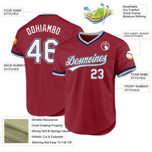Laden Sie das Bild in den Galerie-Viewer, Custom Maroon Navy-Gray Authentic Throwback Baseball Jersey