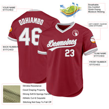 Laden Sie das Bild in den Galerie-Viewer, Custom Maroon White-Gray Authentic Throwback Baseball Jersey
