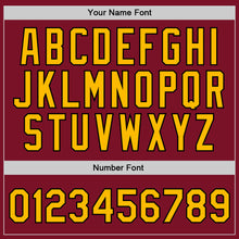 Загрузить изображение в средство просмотра галереи, Custom Maroon Gold-Black Authentic Throwback Basketball Jersey