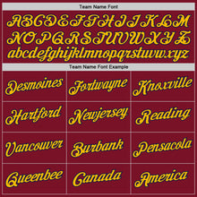 Load image into Gallery viewer, Custom Maroon Navy-Gold Authentic Throwback Basketball Jersey