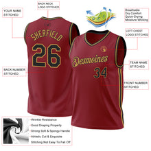 Загрузить изображение в средство просмотра галереи, Custom Maroon Black-Old Gold Authentic Throwback Basketball Jersey