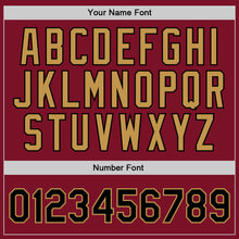 Загрузить изображение в средство просмотра галереи, Custom Maroon Black-Old Gold Authentic Throwback Basketball Jersey