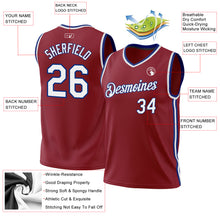 Загрузить изображение в средство просмотра галереи, Custom Maroon White-Royal Authentic Throwback Basketball Jersey