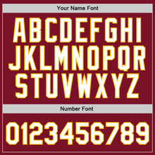 Загрузить изображение в средство просмотра галереи, Custom Maroon White-Gold Authentic Throwback Basketball Jersey