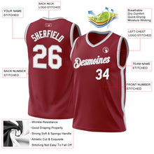 Загрузить изображение в средство просмотра галереи, Custom Maroon White-Gray Authentic Throwback Basketball Jersey