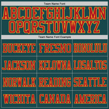 Load image into Gallery viewer, Custom Midnight Green Red-Gold Mesh Authentic Football Jersey