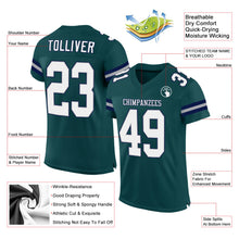Load image into Gallery viewer, Custom Midnight Green White-Navy Mesh Authentic Football Jersey
