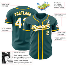 Charger l'image dans la galerie, Custom Midnight Green White-Gold Authentic Baseball Jersey