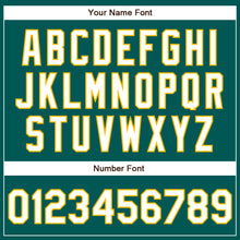 Charger l'image dans la galerie, Custom Midnight Green White-Gold Authentic Baseball Jersey