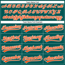 Charger l'image dans la galerie, Custom Midnight Green Orange-White Authentic Baseball Jersey