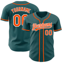 Charger l'image dans la galerie, Custom Midnight Green Orange-White Authentic Baseball Jersey