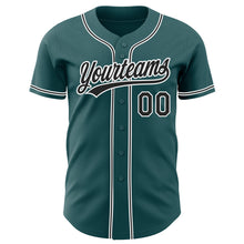 Charger l'image dans la galerie, Custom Midnight Green Black-White Authentic Baseball Jersey