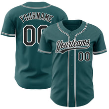 Charger l'image dans la galerie, Custom Midnight Green Black-White Authentic Baseball Jersey