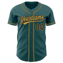 Charger l'image dans la galerie, Custom Midnight Green Black-Old Gold Authentic Baseball Jersey