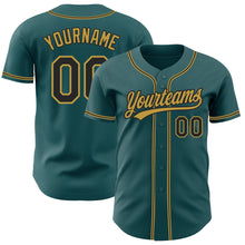 Charger l'image dans la galerie, Custom Midnight Green Black-Old Gold Authentic Baseball Jersey