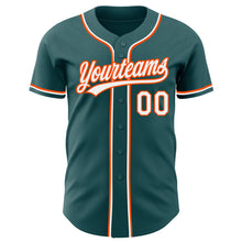 Charger l'image dans la galerie, Custom Midnight Green White-Orange Authentic Baseball Jersey