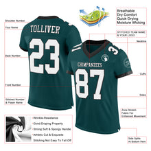 Charger l'image dans la galerie, Custom Midnight Green White Gray-Black Mesh Authentic Football Jersey