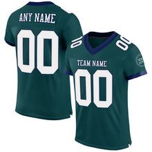 Charger l'image dans la galerie, Custom Midnight Green White Gray-Navy Mesh Authentic Football Jersey