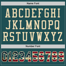 Charger l'image dans la galerie, Custom Midnight Green Vintage USA Flag-City Cream Mesh Authentic Football Jersey