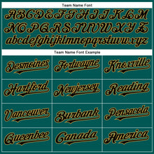 Charger l'image dans la galerie, Custom Midnight Green Black-Old Gold Authentic Baseball Jersey