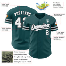 Charger l'image dans la galerie, Custom Midnight Green White Gray-Black Authentic Baseball Jersey