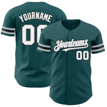 Charger l'image dans la galerie, Custom Midnight Green White Gray-Black Authentic Baseball Jersey