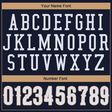 Charger l'image dans la galerie, Custom Navy White-Old Gold Authentic Throwback Basketball Jersey