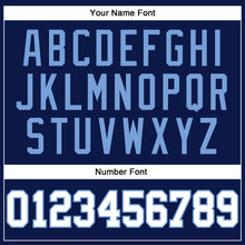Load image into Gallery viewer, Custom Navy White-Light Blue Authentic Baseball Jersey