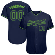 Laden Sie das Bild in den Galerie-Viewer, Custom Navy Navy-Neon Green Authentic Baseball Jersey