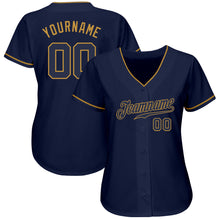 Загрузить изображение в средство просмотра галереи, Custom Navy Navy-Old Gold Authentic Baseball Jersey