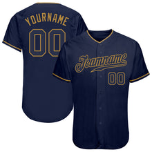 Загрузить изображение в средство просмотра галереи, Custom Navy Navy-Old Gold Authentic Baseball Jersey