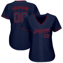 Загрузить изображение в средство просмотра галереи, Custom Navy Navy-Red Authentic Baseball Jersey
