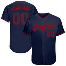 Загрузить изображение в средство просмотра галереи, Custom Navy Navy-Red Authentic Baseball Jersey