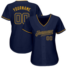 Загрузить изображение в средство просмотра галереи, Custom Navy Navy-Gold Authentic Baseball Jersey